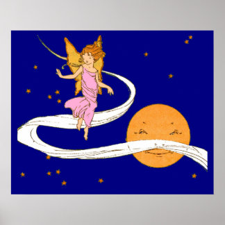 butterfly girl in space poster