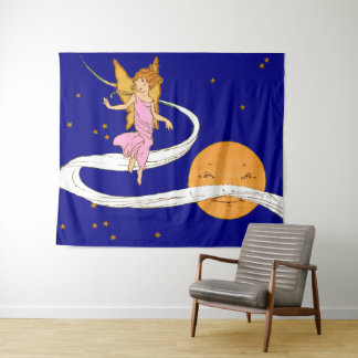 butterfly girl in space tapestry