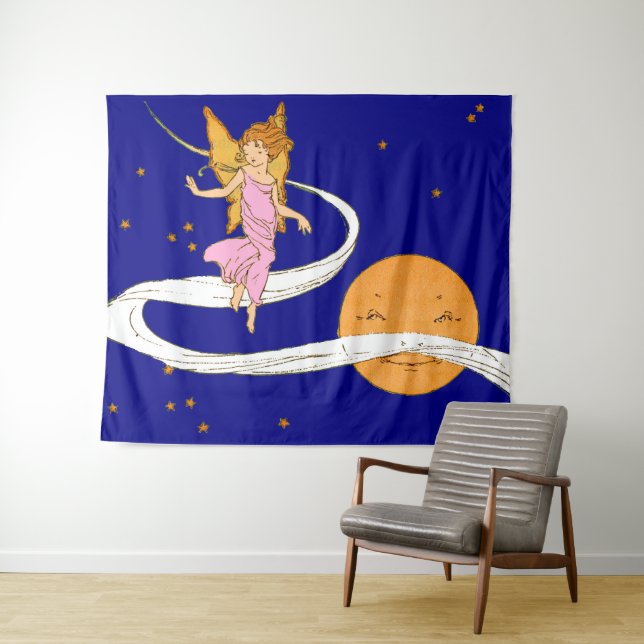 butterfly girl in space tapestry (In Situ (Horizontal))