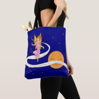butterfly girl in space tote bag
