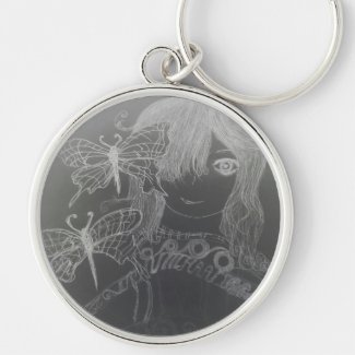 butterfly girl  keychain