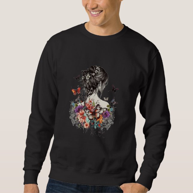 Butterfly Girl Lady of Butterflies 6 Sweatshirt (Front)