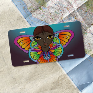 butterfly girl  license plate