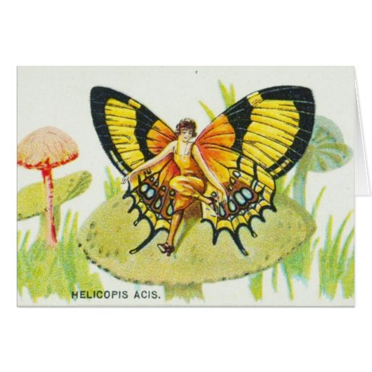 Butterfly Girl on Mushroom Cards (Front Horizontal)