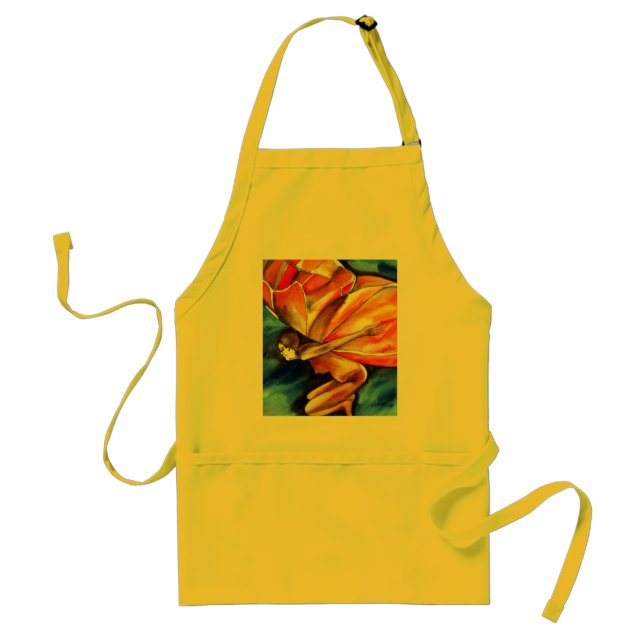 Butterfly girl surreal original fantasy art adult apron (Front)