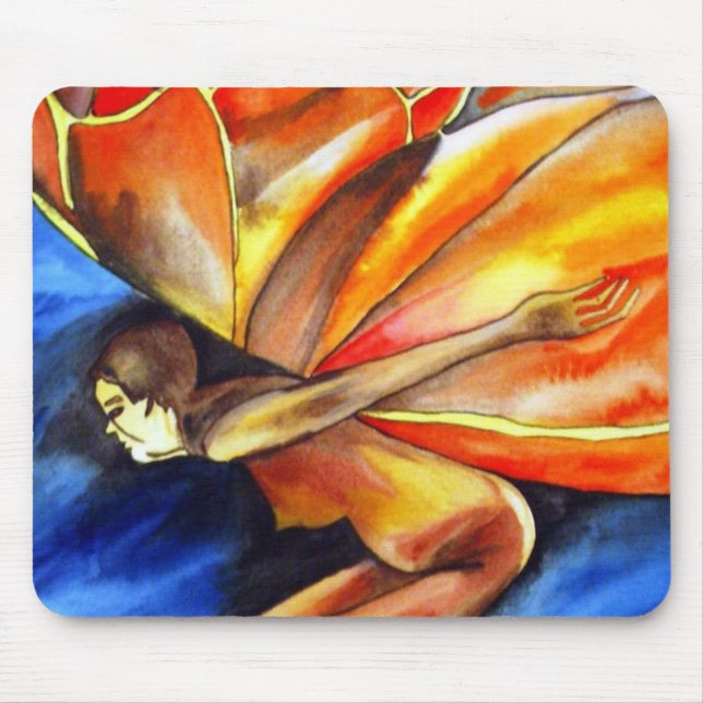 Butterfly girl surreal original fantasy art mouse pad (Front)