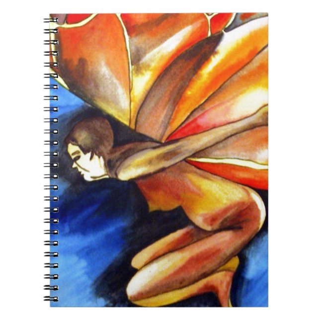 Butterfly girl surreal original fantasy art notebook (Front)
