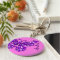Butterfly girls pink and purple name keychain