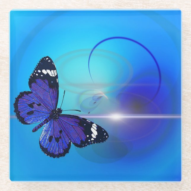 Butterfly Glass Coaster (Front)