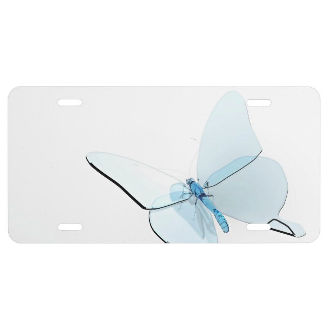 Butterfly Glass License Plate (Front)