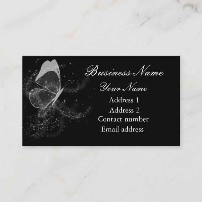 Butterfly & Glitter Business Card (Front)