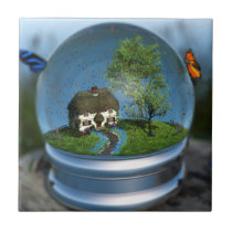 Butterfly Globe Decorative Tile
