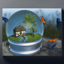 Butterfly Globe Picture Plaque