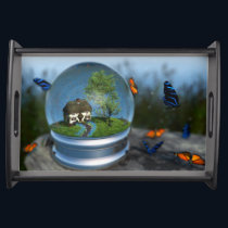 Butterfly Globe Serving Tray