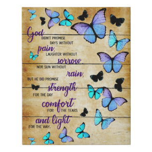 Butterfly God Promise Memorial Gifts Faux Canvas Print