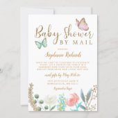 Butterfly Gold Baby Shower BY MAIL Invitation (Front)