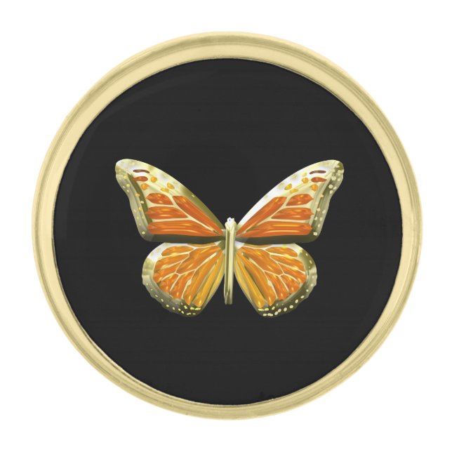 Butterfly Gold Finish Lapel Pin (Front)