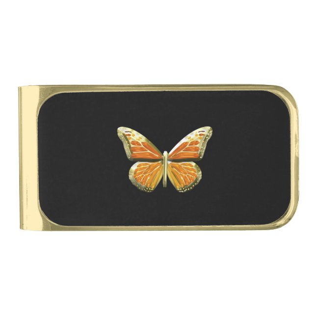 Butterfly Gold Finish Money Clip (Front)