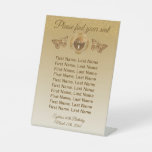 Butterfly &amp; Gold Glitter Table Number Sign 