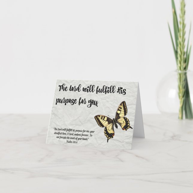 Butterfly Graduation Card-The Lord's Purpose Card (Front)