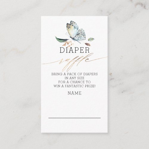 Butterfly Greenery Baby Shower Diaper Raffle Enclosure Card