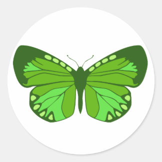 Butterfly Greens Classic Round Sticker
