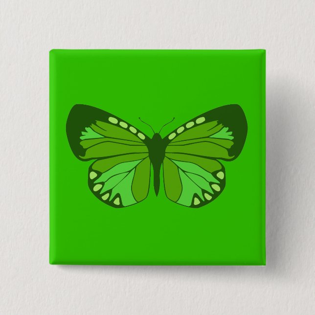Butterfly Greens Pinback Button (Front)