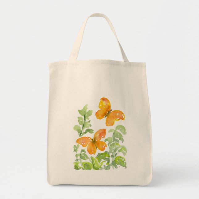 Butterfly Grocery Tote Bag (Front)