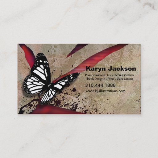 Customizable Butterfly Grunge custom designer business card