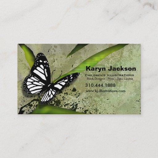 Customizable Butterfly Grunge custom designer business card