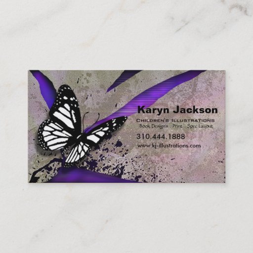 Customizable Butterfly Grunge custom designer business card