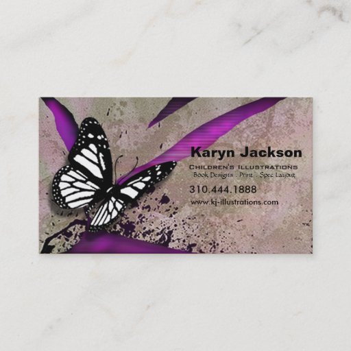 Customizable Butterfly Grunge custom designer business card