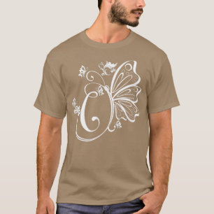 Butterfly Grunge Fairycore Esthetic Letter C Mono T-Shirt