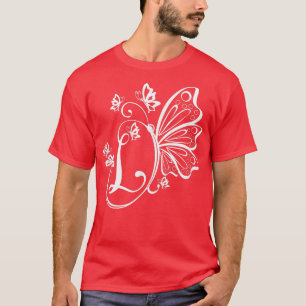 Butterfly Grunge Fairycore Esthetic Letter L Mono T-Shirt