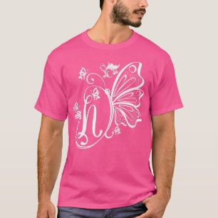 Butterfly Grunge Fairycore Esthetic Letter N Mono T-Shirt