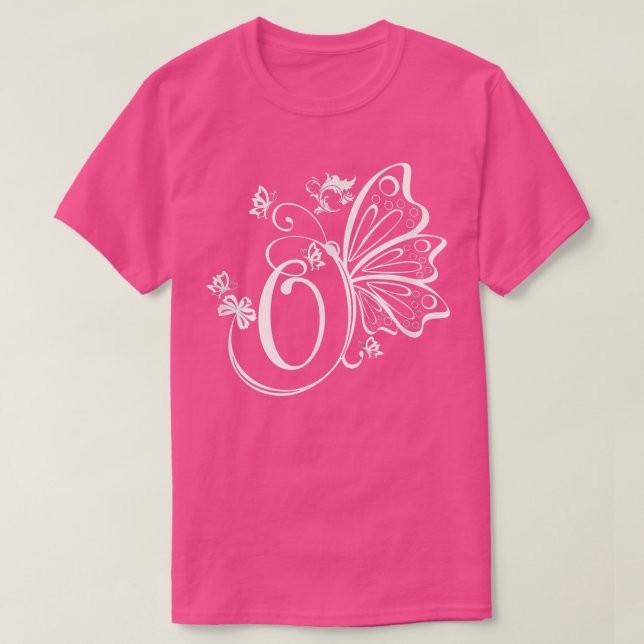 Butterfly Grunge Fairycore Esthetic Letter O Mono T-Shirt (Design Front)