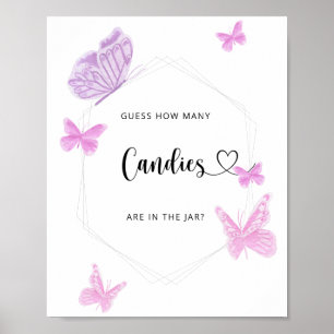 Butterfly guess how many candies poster
