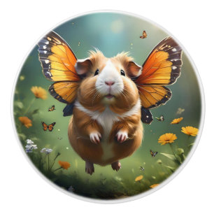 Butterfly Guinea Pig, Ceramic Knob