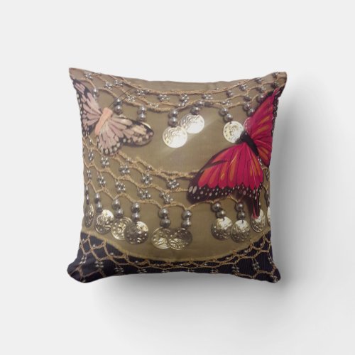 Butterfly Gypsy Scarf Throw Pillow