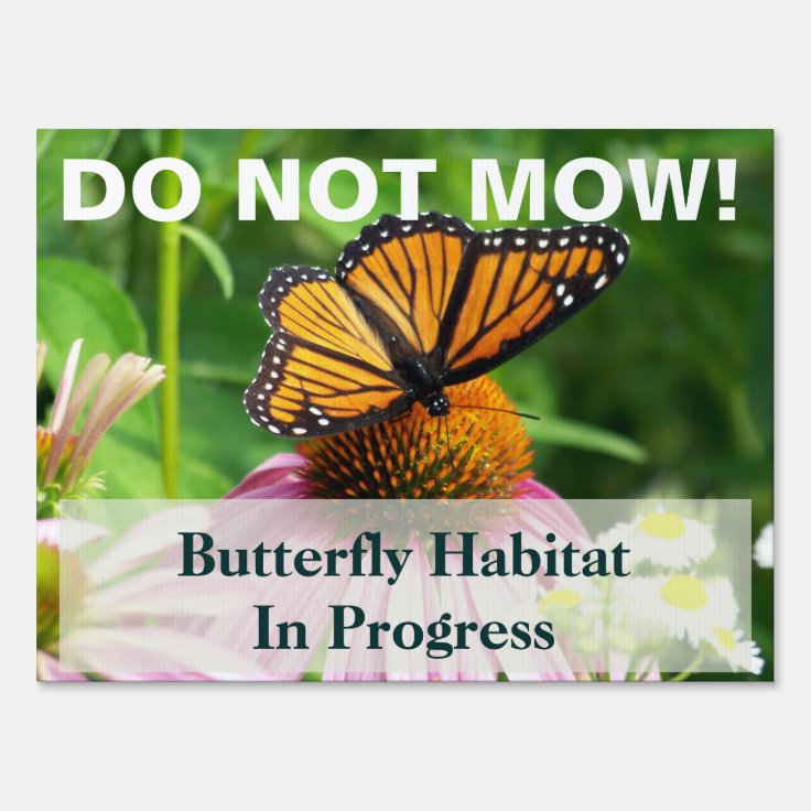 Butterfly Habitat Do Not Mow Sign Zazzle