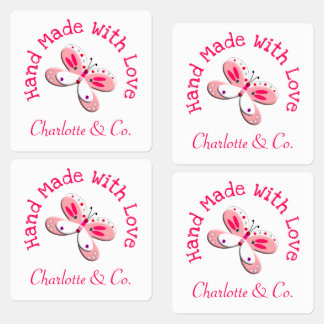 Butterfly Handmade With Love Product Personalized Labels