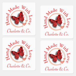 Butterfly Handmade With Love Product Personalized Labels
