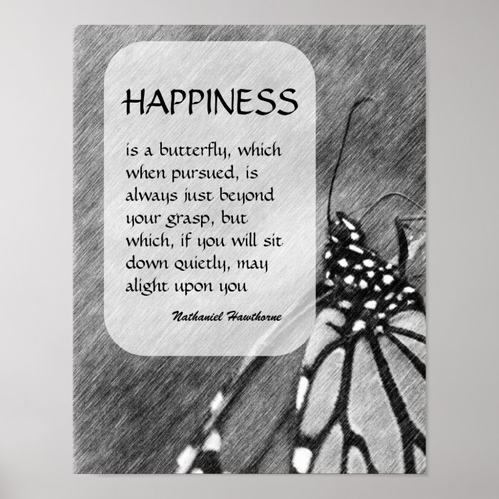 Butterfly Happiness Inspirational Poster