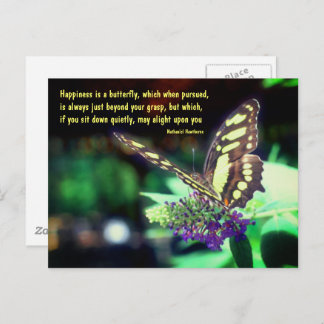 Butterfly Happiness Quote Inspirational  Postcard