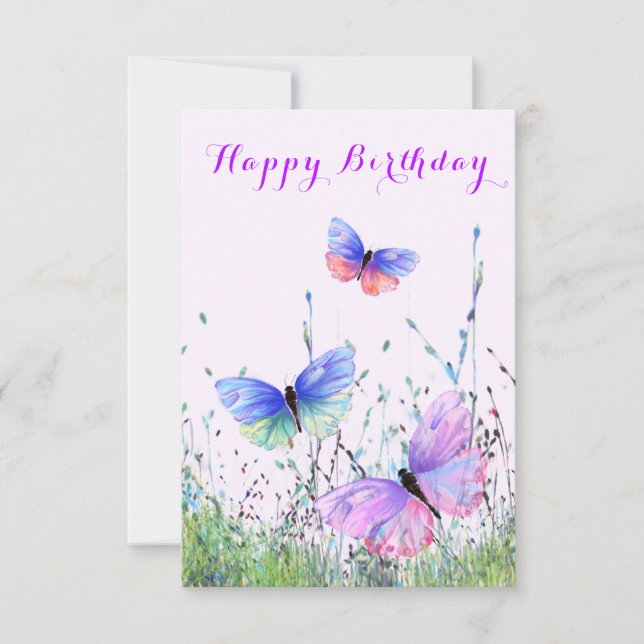 Butterfly Happy Birthday Card (Front)