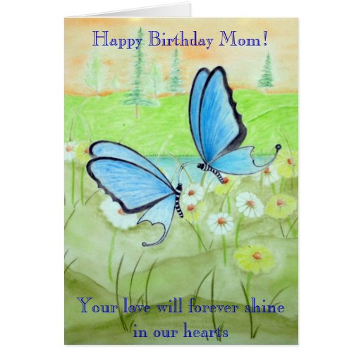 Butterfly Happy Birthday Mom Card | Zazzle