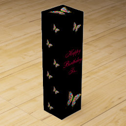 Butterfly Happy Birthday Sister Wine Gift Box