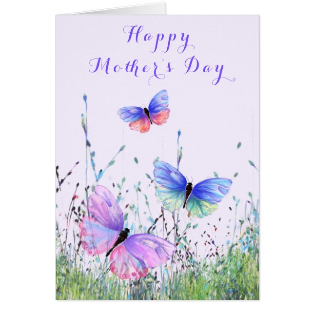 Butterfly Happy Mother's Day Card - Customizable (Front)