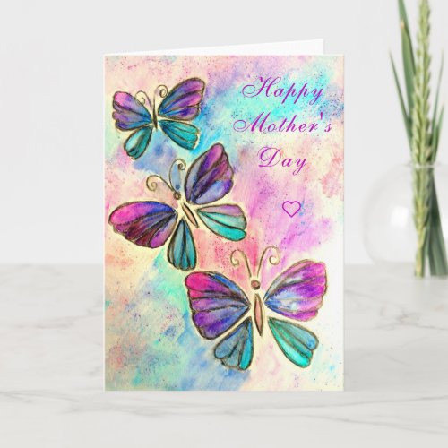 Butterfly Happy Mothers Day Card _ Watercolor