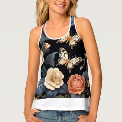 Butterfly Haven Floral Bliss Tank Top